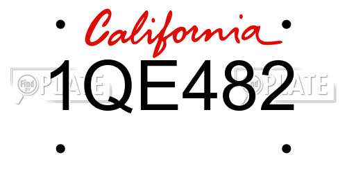 1QE482 California License Plate