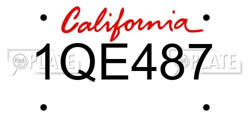 1QE487 California License Plate