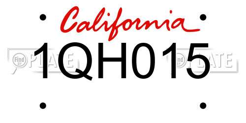 1QH015 California License Plate