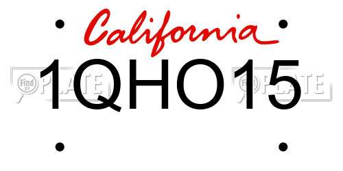 1QHO15 California License Plate
