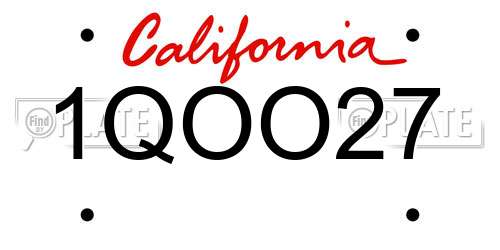1QOO27 California License Plate