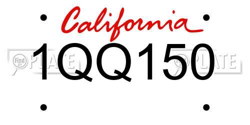 1QQ150 California License Plate