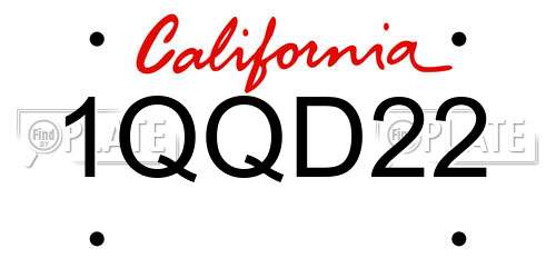 1QQD22 California License Plate