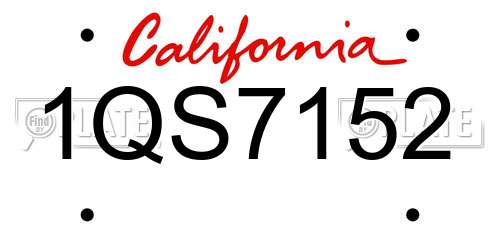 1QS7152 California License Plate