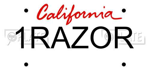 1RAZOR California License Plate