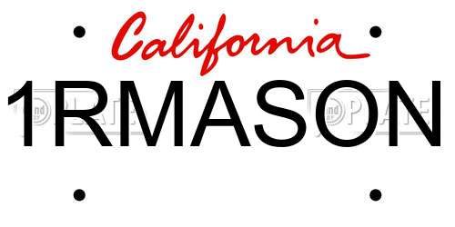 1RMASON California License Plate