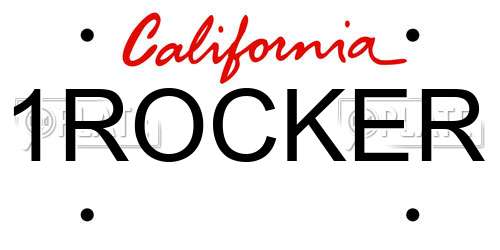 1ROCKER California License Plate