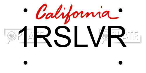 1RSLVR California License Plate