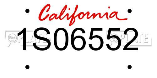 1S06552 California License Plate