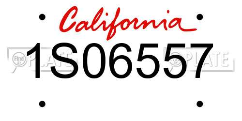 1S06557 California License Plate