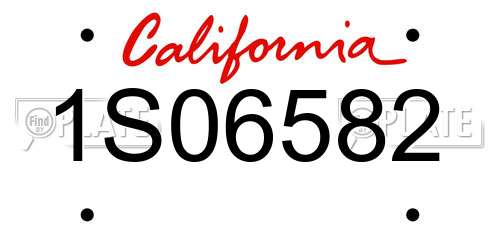 1S06582 California License Plate