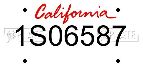 1S06587 California License Plate