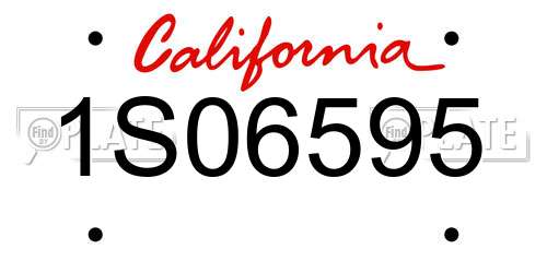 1S06595 California License Plate