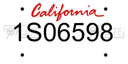 1S06598 California License Plate