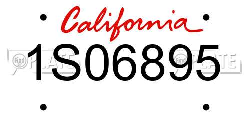 1S06895 California License Plate
