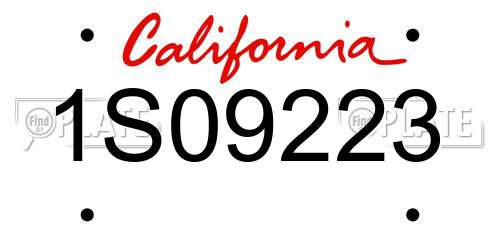 1S09223 California License Plate