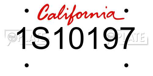 1S10197 California License Plate