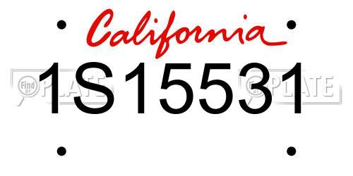1S15531 California License Plate