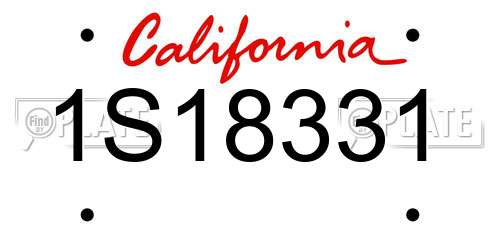 1S18331 California License Plate