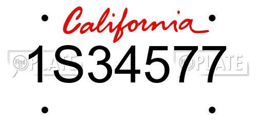 1S34577 California License Plate