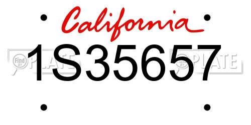 1S35657 California License Plate