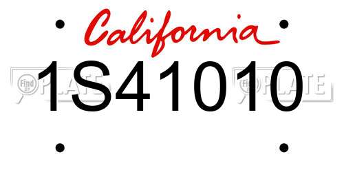 1S41010 California License Plate