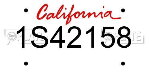 1S42158 California License Plate