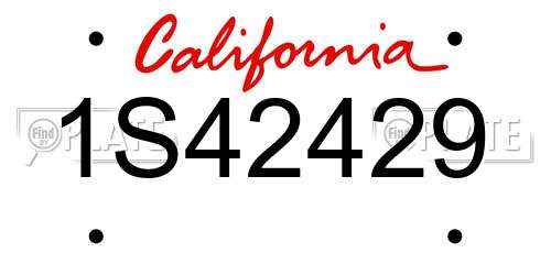 1S42429 California License Plate