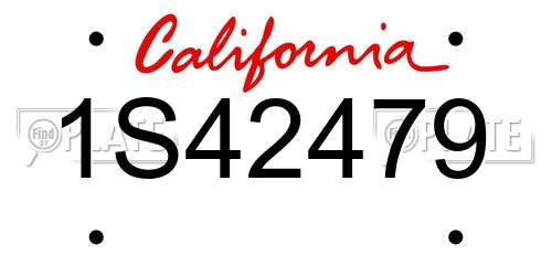 1S42479 California License Plate