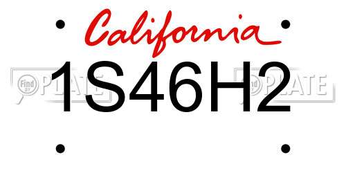 1S46H2 California License Plate