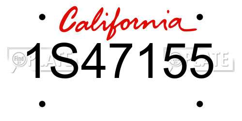 1S47155 California License Plate