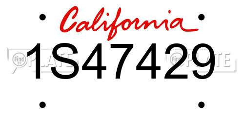 1S47429 California License Plate