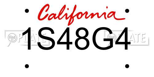 1S48G4 California License Plate