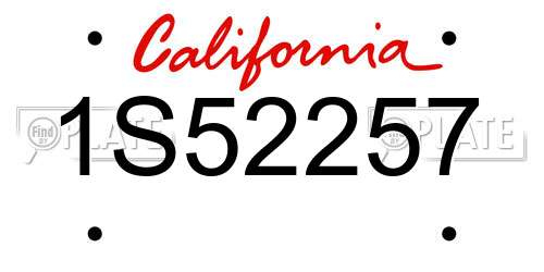 1S52257 California License Plate