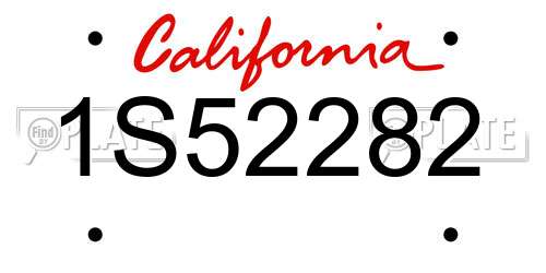 1S52282 California License Plate