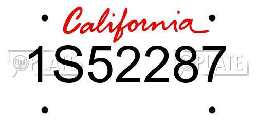 1S52287 California License Plate