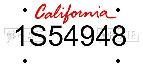 1S54948 California License Plate