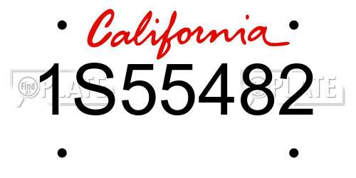 1S55482 California License Plate