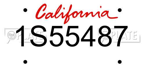 1S55487 California License Plate