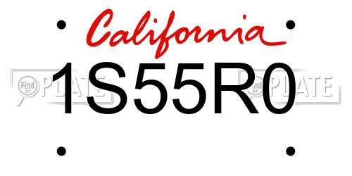 1S55R0 California License Plate