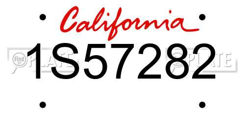 1S57282 California License Plate