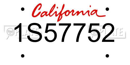 1S57752 California License Plate