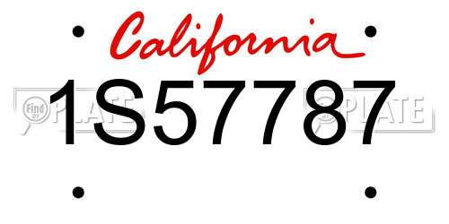 1S57787 California License Plate