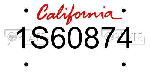 1S60874 California License Plate