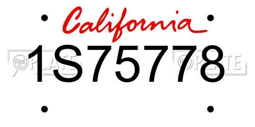 1S75778 California License Plate