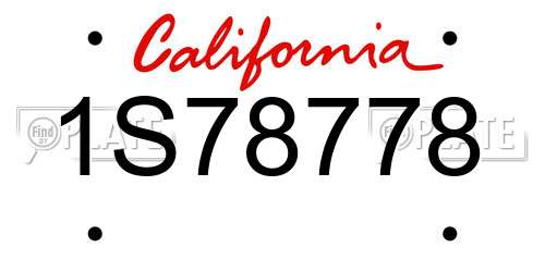 1S78778 California License Plate