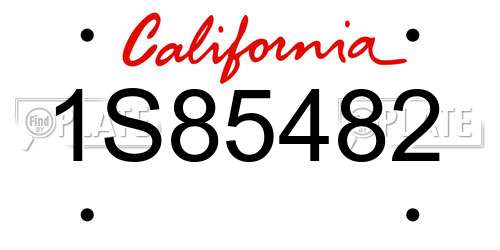 1S85482 California License Plate