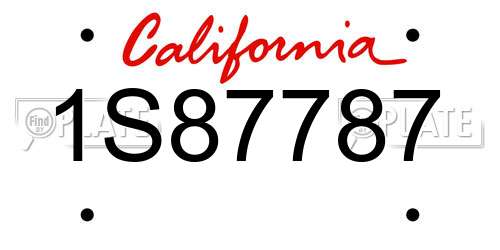 1S87787 California License Plate