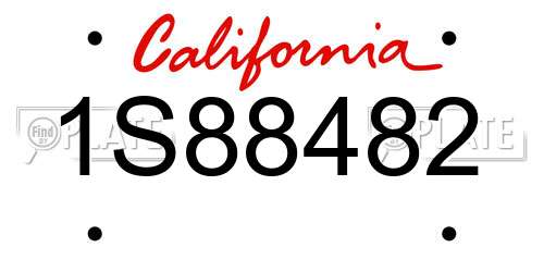 1S88482 California License Plate