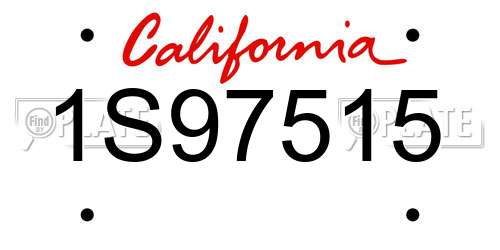 1S97515 California License Plate